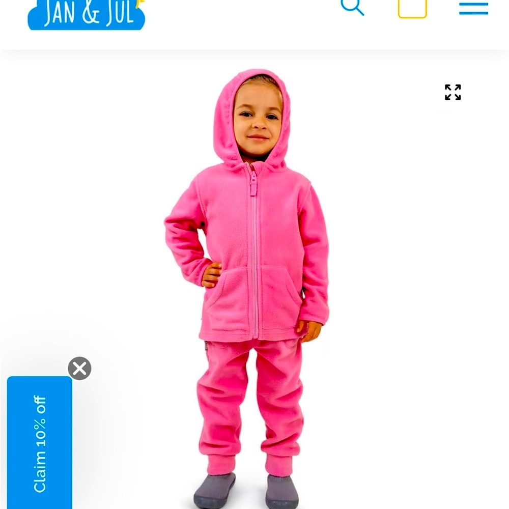 Jan & Jul 🇨🇦 Pink Fleece Hooded Jacket